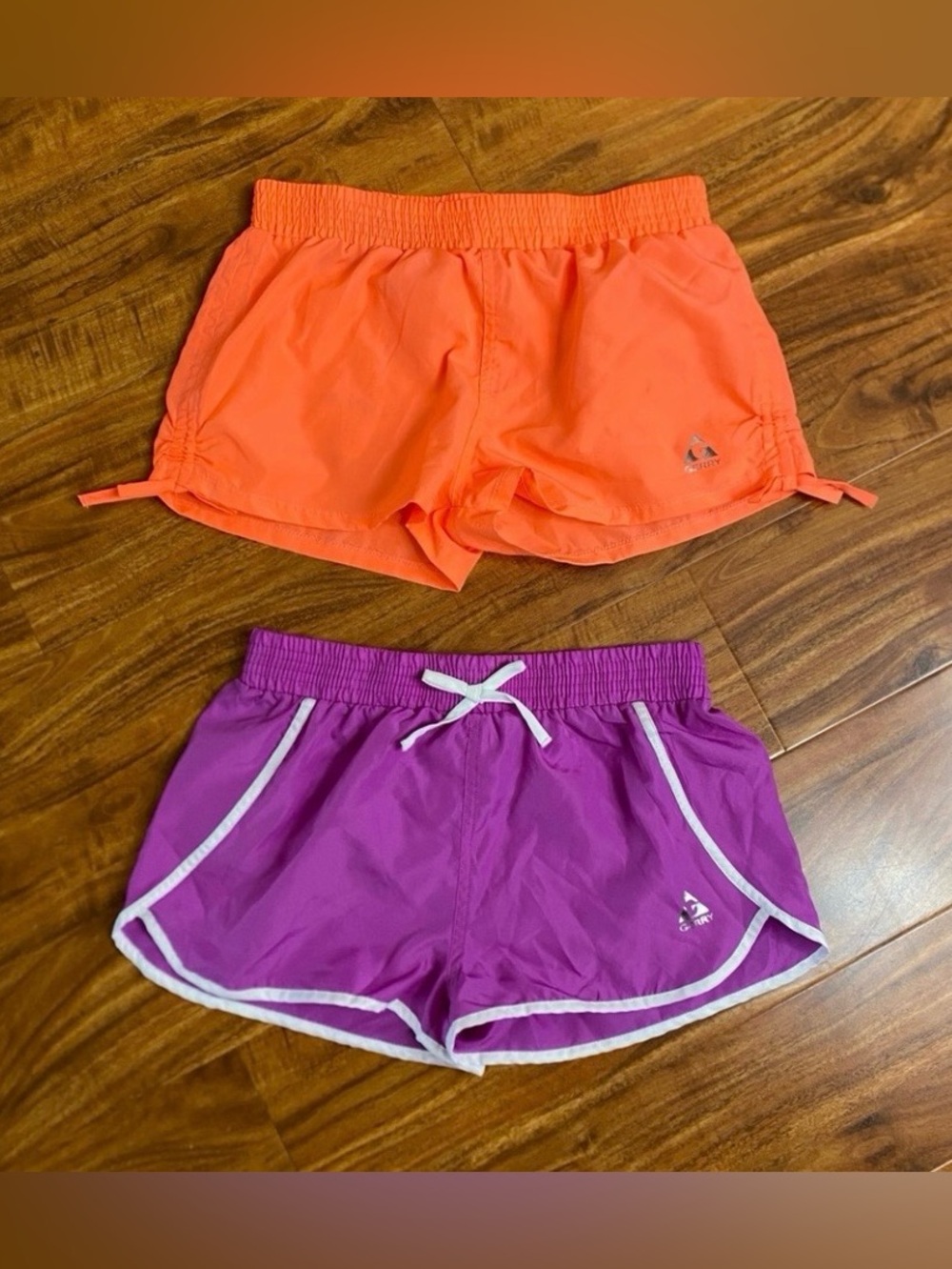3/$25 Gerry Girls Purple + Neon Orange Elastic Waist Active Shorts Size M 10/12